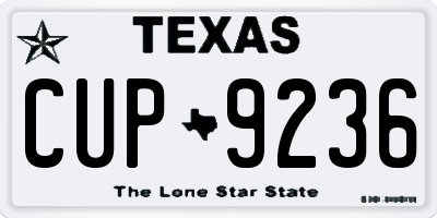 TX license plate CUP9236