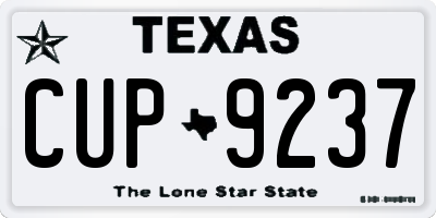 TX license plate CUP9237