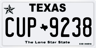 TX license plate CUP9238
