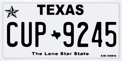 TX license plate CUP9245