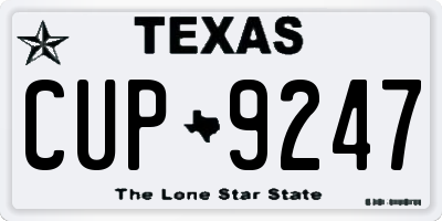 TX license plate CUP9247