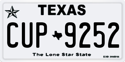 TX license plate CUP9252