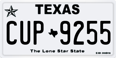 TX license plate CUP9255