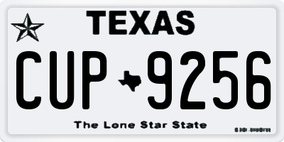 TX license plate CUP9256