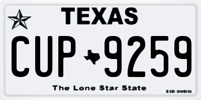 TX license plate CUP9259