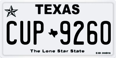 TX license plate CUP9260