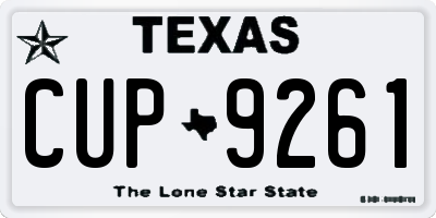 TX license plate CUP9261