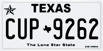 TX license plate CUP9262
