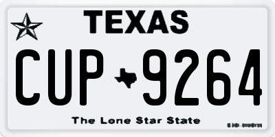 TX license plate CUP9264