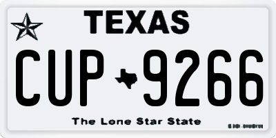 TX license plate CUP9266