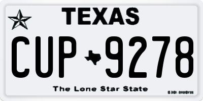 TX license plate CUP9278