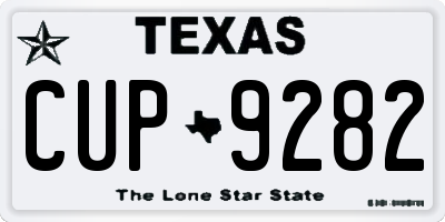TX license plate CUP9282