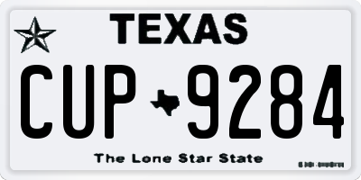 TX license plate CUP9284