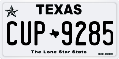 TX license plate CUP9285