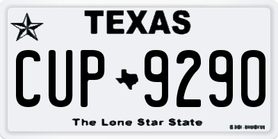 TX license plate CUP9290