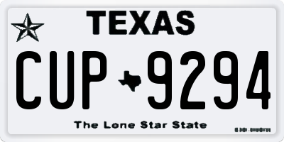 TX license plate CUP9294