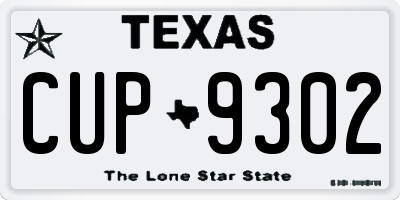 TX license plate CUP9302