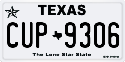 TX license plate CUP9306