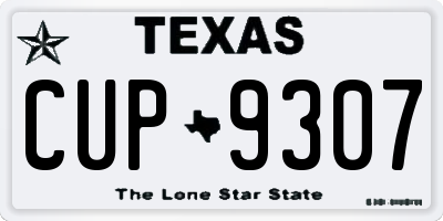 TX license plate CUP9307