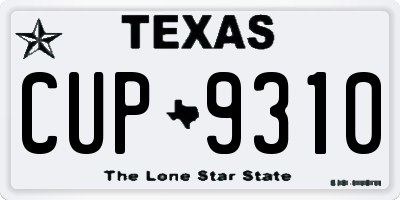 TX license plate CUP9310