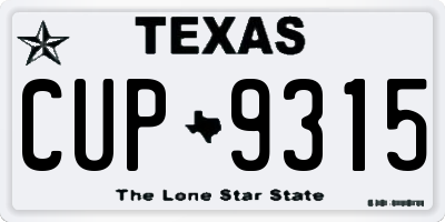 TX license plate CUP9315