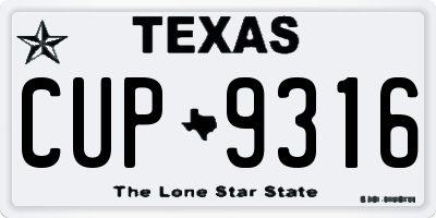 TX license plate CUP9316
