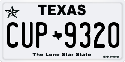 TX license plate CUP9320