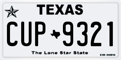 TX license plate CUP9321