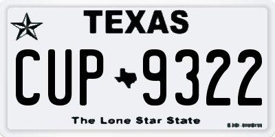 TX license plate CUP9322