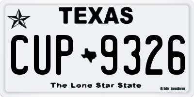TX license plate CUP9326