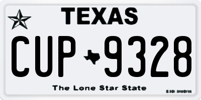 TX license plate CUP9328