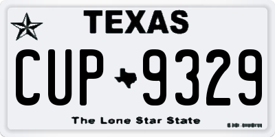 TX license plate CUP9329