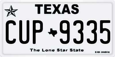 TX license plate CUP9335