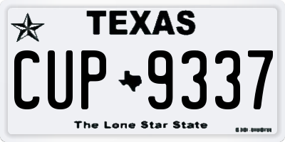 TX license plate CUP9337
