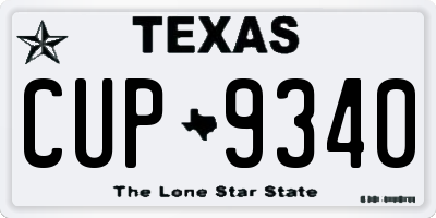TX license plate CUP9340