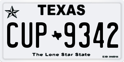 TX license plate CUP9342
