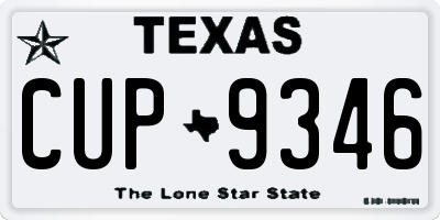 TX license plate CUP9346