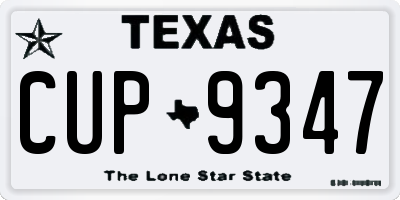 TX license plate CUP9347