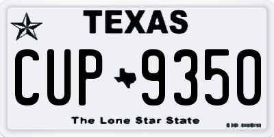 TX license plate CUP9350