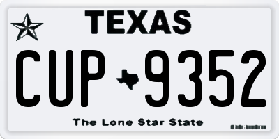 TX license plate CUP9352