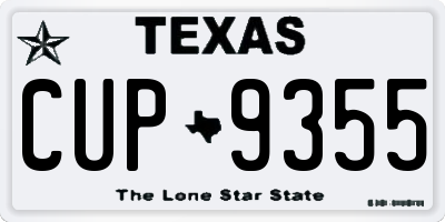 TX license plate CUP9355