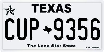 TX license plate CUP9356