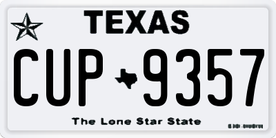 TX license plate CUP9357