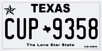 TX license plate CUP9358