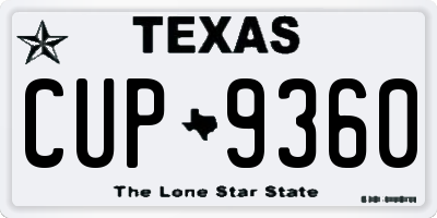 TX license plate CUP9360