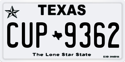 TX license plate CUP9362
