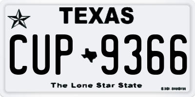 TX license plate CUP9366