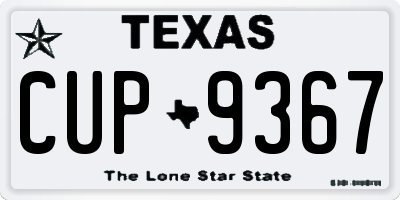 TX license plate CUP9367