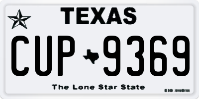 TX license plate CUP9369
