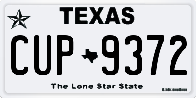 TX license plate CUP9372